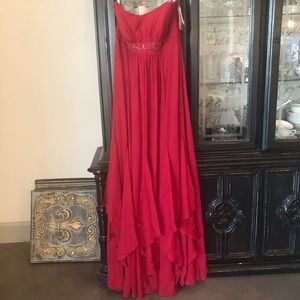 David’s Bridal Red Bridesmaids Dress